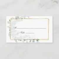 Watercolor Eucalyptus Geometric Wedding Place Card