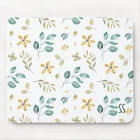 Pretty Watercolor Floral | Pattern Monogram | Mouse Pad