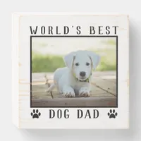 World's Best Dog Dad Your Dog's Photo Rustic Wooden Box Sign