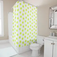 Tennis Balls on White Pattern Shower Curtain