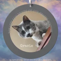 Modern Cat Memorial Remembrance Custom Pet Photos Wind Chime