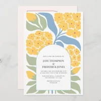 Wildflower Abstract Floral Modern Spring Wedding Invitation