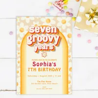 Eight Groovy Years 8th Birthday Photo Invitation |