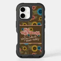 Women Empowerment Handwriting Retro Hippie Floral iPhone 16 Case