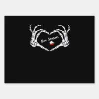 Skeleton Hand Heart Boo Season Spooky Vibe Sign