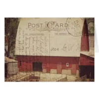 Red Barn Postcard Digital Art