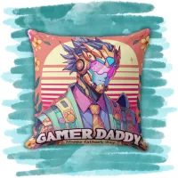 Gamer Daddy Happy Father's Day | Throw Pillow