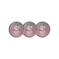 Silver Glitter Drips Rose Gold Pink Monogram Name Golf Ball Marker