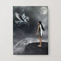 Pretty Winged Fairy and Flying Horse Button