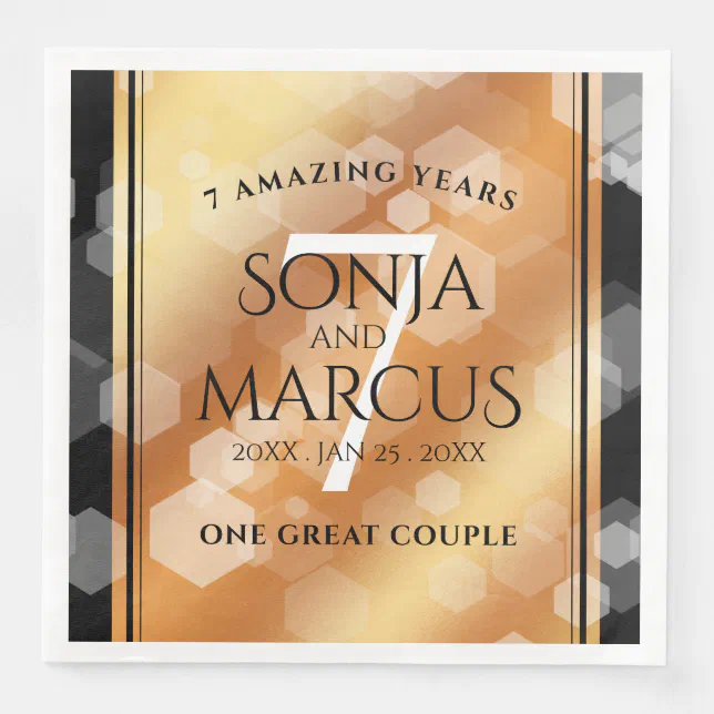 Elegant 7th Copper Wedding Anniversary Celebration Paper Dinner Napkins