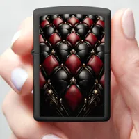 Black Red Diamond Tufted Luxe Zippo Lighter