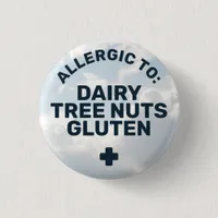 Simple Food Allergy Medical Alert Photo Background Button