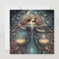 Libra Scales Zodiac Astrology Celestial Birthday Card