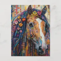 A Floral Horse Postcard