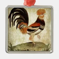 Fancy Rooster Metal Ornament