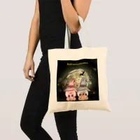 Halloween Gnomes Full Moon Family Trick or Treat Tote Bag