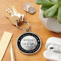 Elegant 70th Platinum Wedding Anniversary Keychain