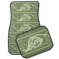 Celtic Knotwork Fish in Green Car Floor Mat