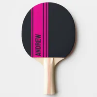 Solid Gray and Pink Customizable Ping Pong Paddle