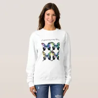 Aqua, Pink, and Yellow -  Elegant Butterflies Sweatshirt