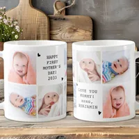 Cute First Mother's Day Personalized Photo Collage Coffee Mug