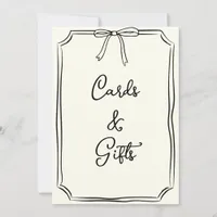 Hand Drawn Bow Coquette Chic Cards and Gifts Sign