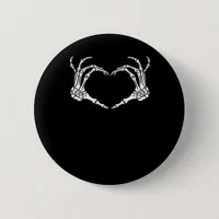Skeleton Hand Heart Halloween Design Aesthetic Button