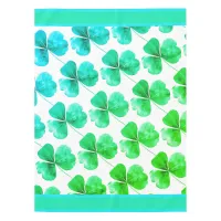 Irish Shamrock Green Blue Watercolor  Tablecloth