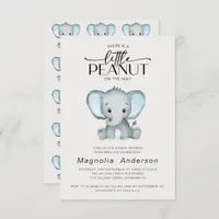 Little Peanut Blue Elephant Baby Shower Invitation