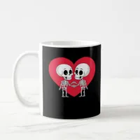 Valentines Day Funny Skeleton Hand Heart  Coffee Mug