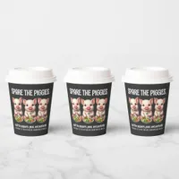 Cute Spare the Piggies Eating Salads Paper Cups