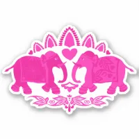 Pink Elephants Decorative Animal Sticker