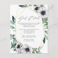 Eucalyptus Anemone Geometric Guest Details Enclosure Card