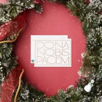 Dona Nobis Pacem Elegant Give Us Peace Foil Holiday Postcard