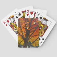Autumn Leaves of Yellow and Orange Photo Poker Cards