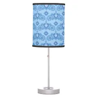 Moon Magic Stars Hearts Celestial Light Blue Table Lamp