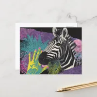 Zebra Collage Postcard