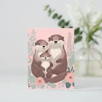 Cute Otter Family Postcard