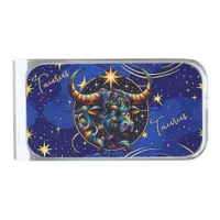 Horoscope Sign Taurus Zodiac Astrology Silver Finish Money Clip