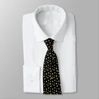 Gold Stars Crescent Moons Pattern Neck Tie