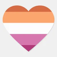 Lesbian Pride Flag Colors Heart Sticker