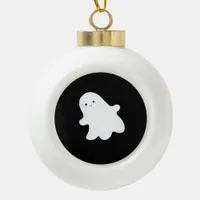 Little Boo Aesthetic Cool Ceramic Ball Christmas Ornament