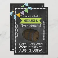 Keg Party Personalized Retro Chalkboard Invitation