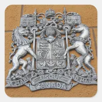 Metal Canada Coat of Arms Square Sticker