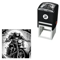 Skeleton Riding through the fire cave Self-inking Stamp