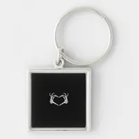 Skeleton Hands Heart Graphic Bold Impression Keychain