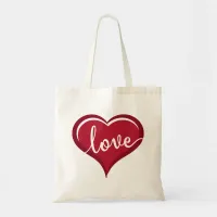 love in heart valentines tote bag