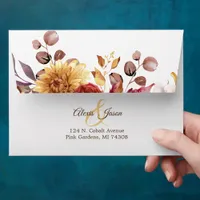 Elegant Rustic Flowers Wedding Envelope