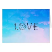 *~* LOVE Clouds Watercolor Sky Turquoise White