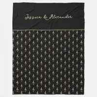 Treble Clef Musical Symbol Music Lover's Black Fleece Blanket